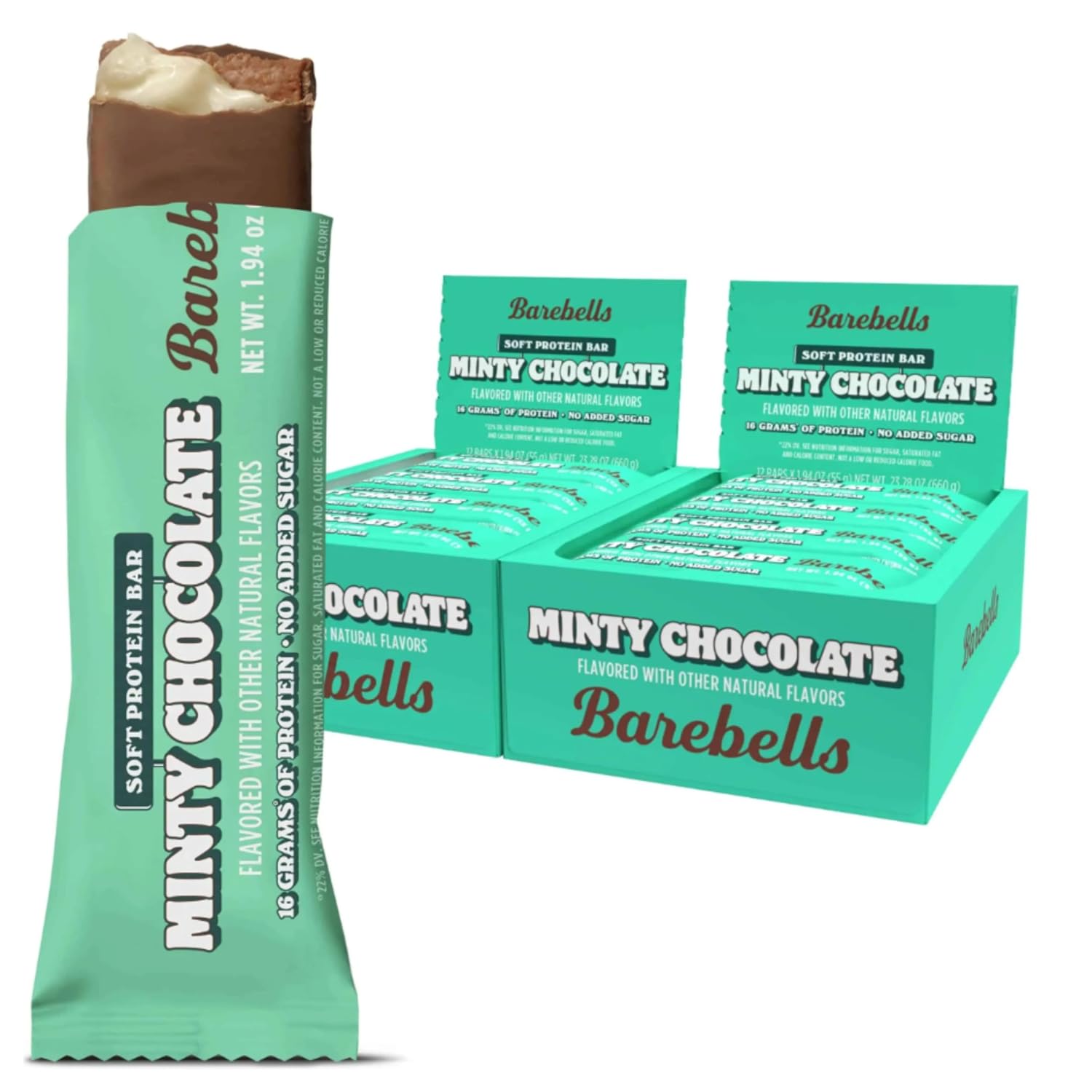 Barebells Soft Protein Bars Minty Chocolate, 24-Pack