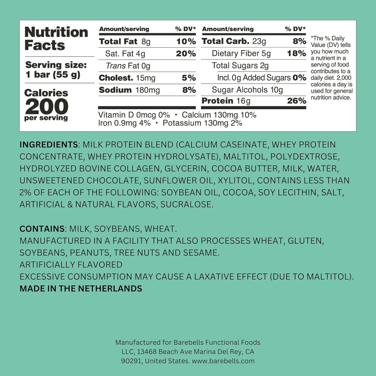 Barebells Soft Protein Bars Minty Chocolate, 24-Pack