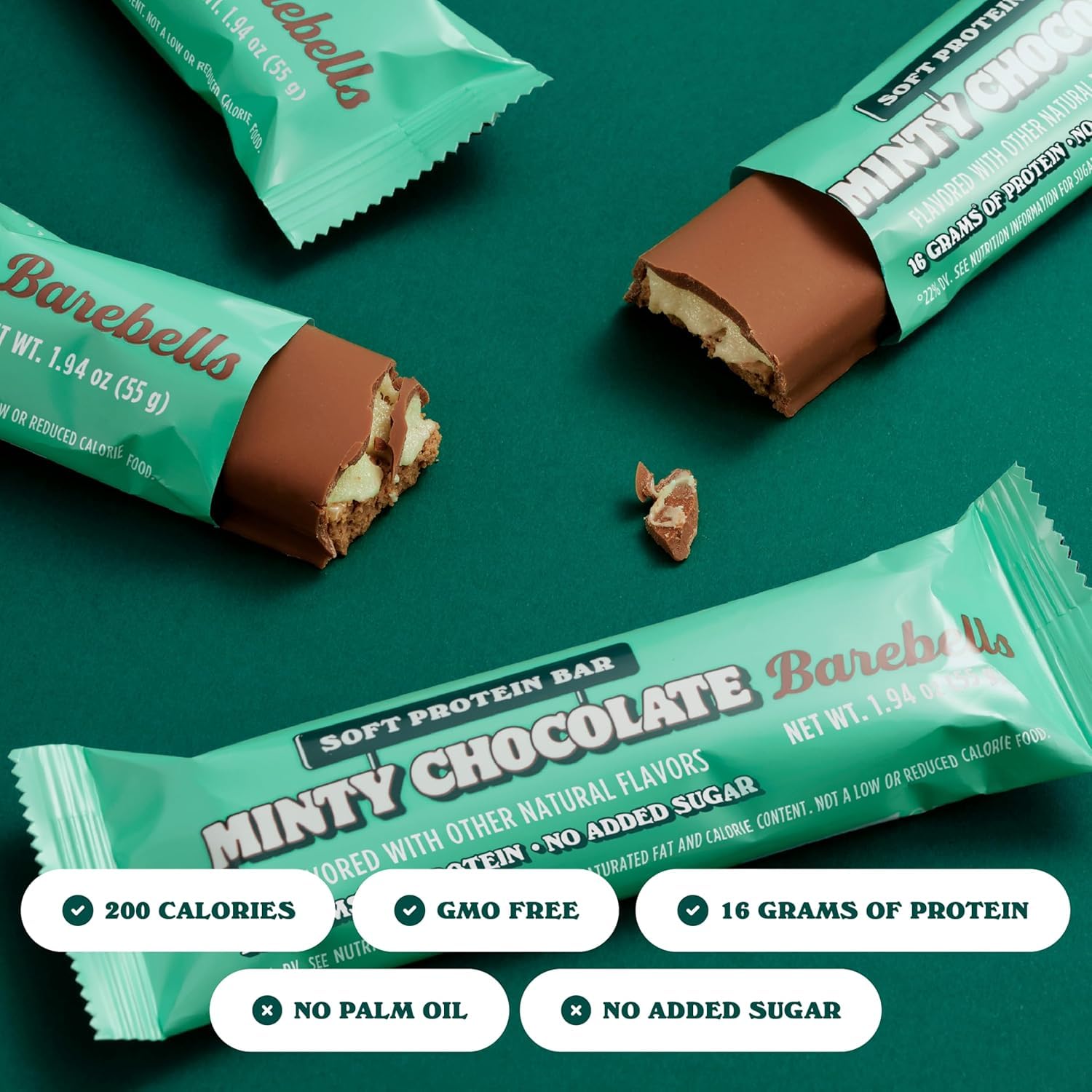 Barebells Soft Protein Bars Minty Chocolate, 24-Pack