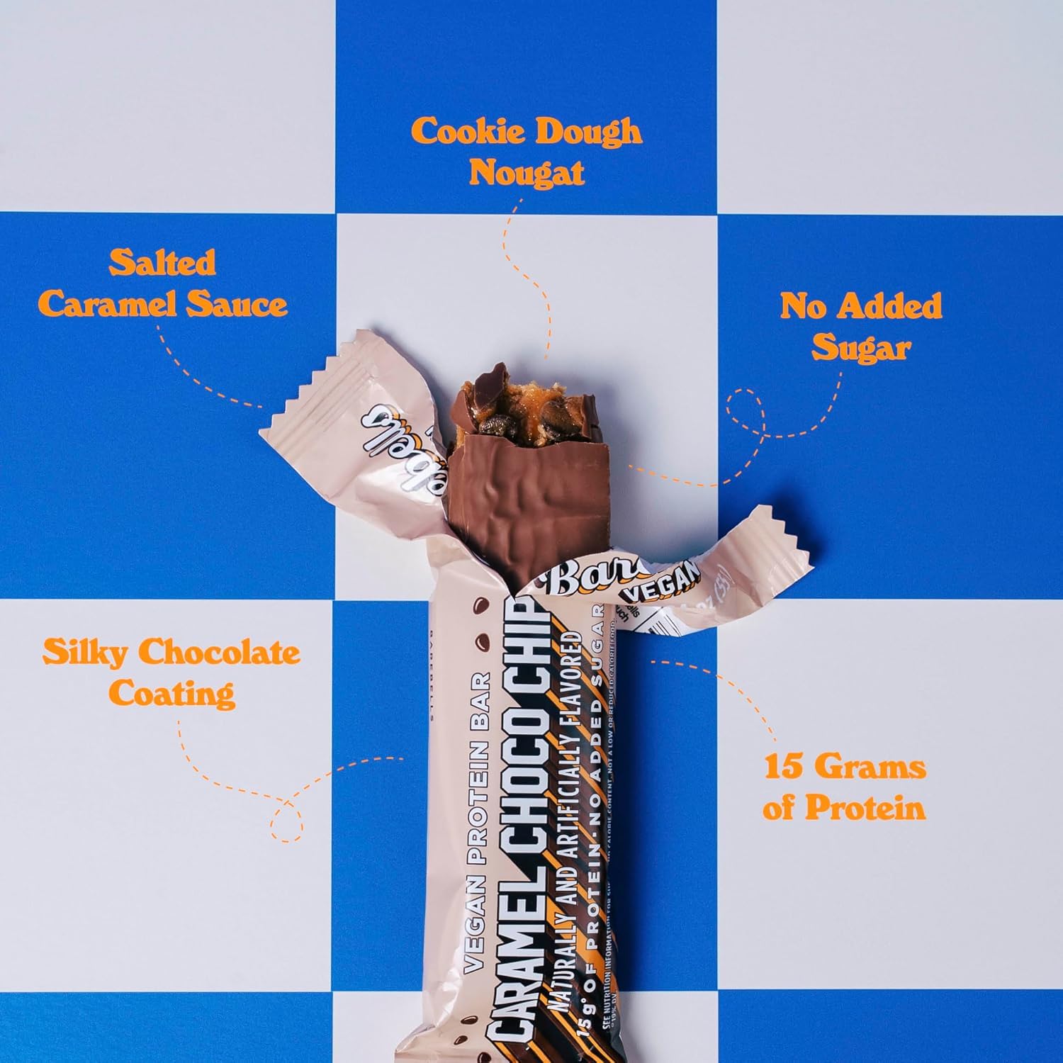 Barebells Vegan Protein Bars Caramel Choco Chip, 12-Pack