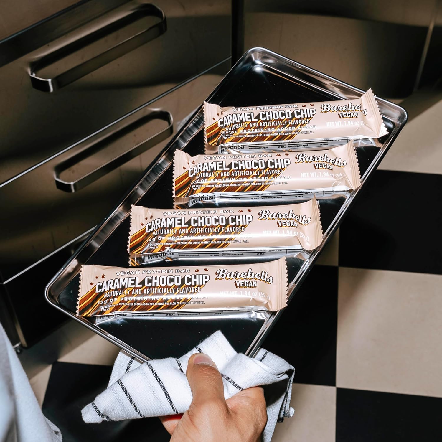Barebells Vegan Protein Bars Caramel Choco Chip, 12-Pack