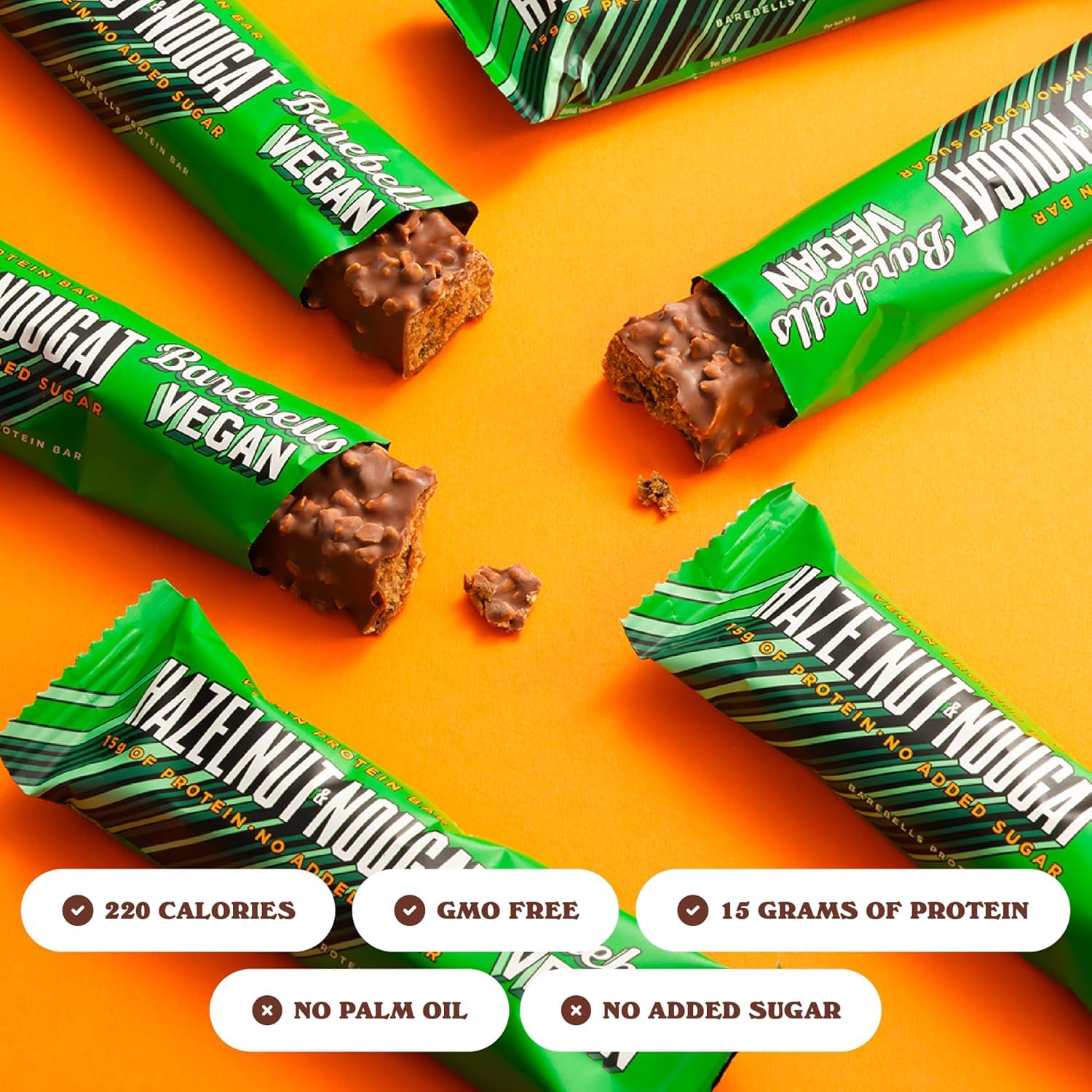 Barebells Vegan Protein Bars Hazelnut & Nougat, 24-Pack