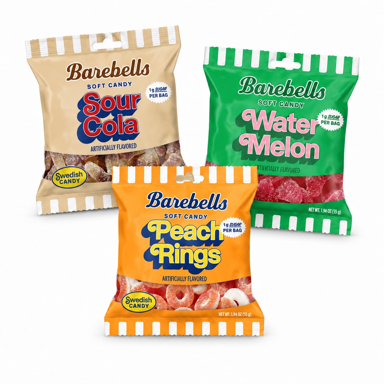 Barebells Gummy Candy Variety Pack, 1g Sugar, 55g Bags, 9 Pack