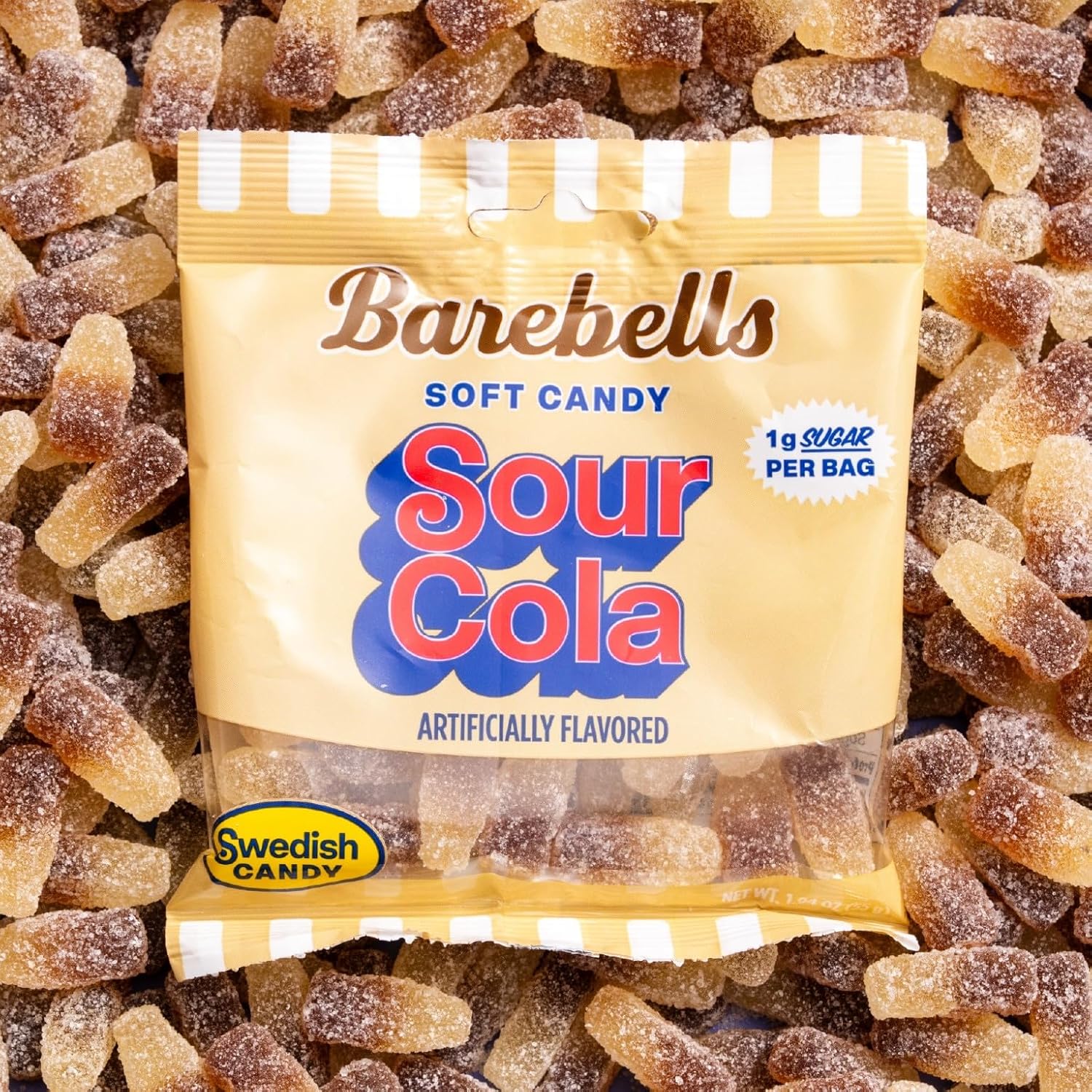 Barebells Sour Cola Gummy Candy, 1g Sugar, 55g Bags, 14 Pack
