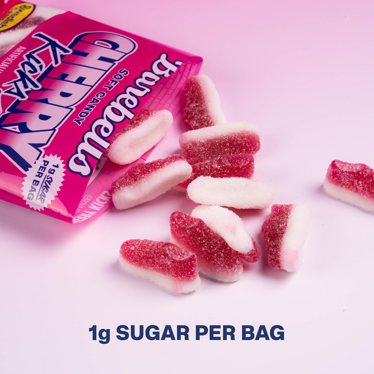 Barebells Cherry Kicks Gummy Candy, 1g Sugar, 55g Bags, 9 Pack