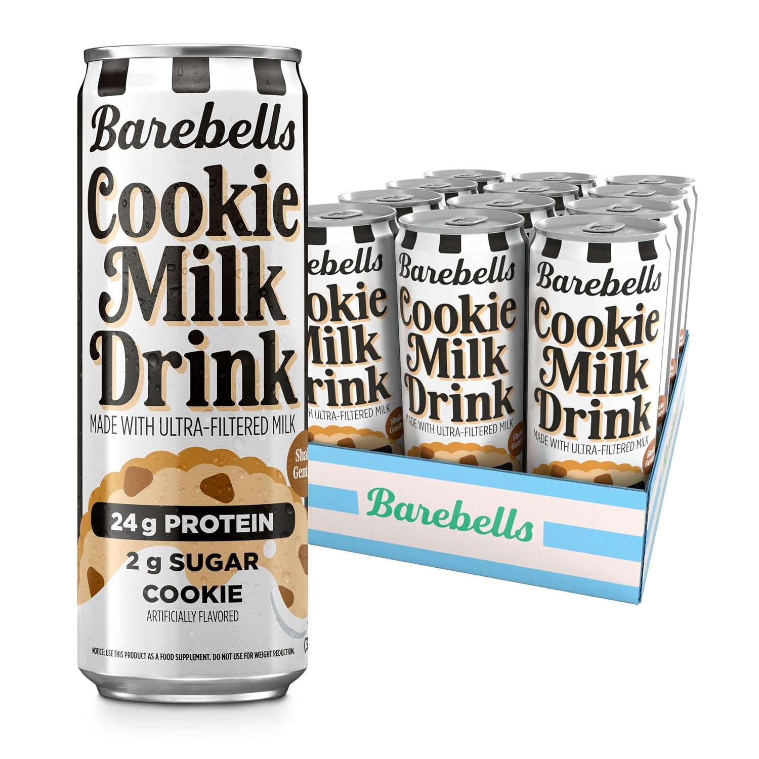 Barebells Protein Milk Drink, Cookie, 24g Protein, 11 fl oz, 12 Pack