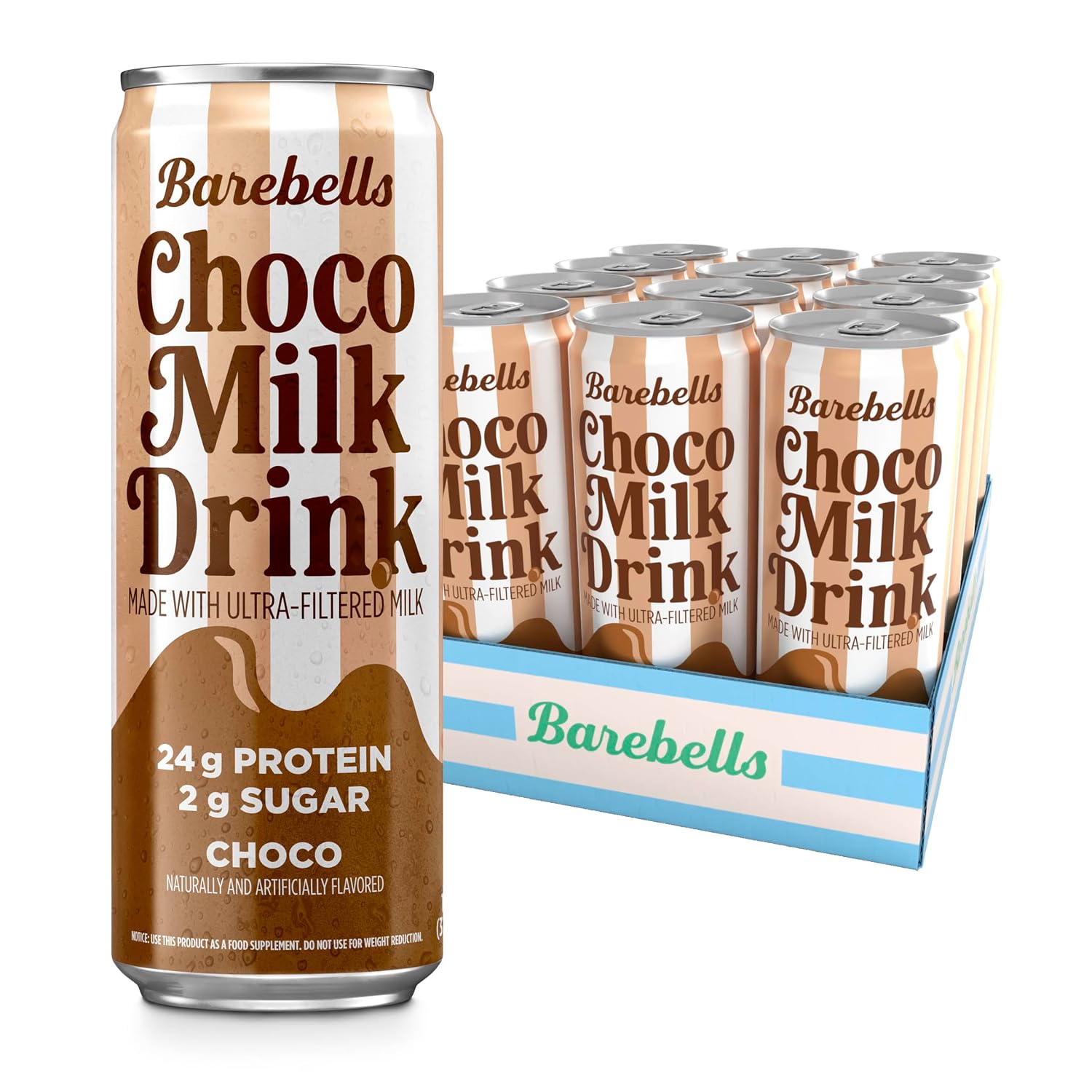Barebells Protein Milk Drink, Chocolate, 24g Protein, 11 fl oz, 12 Pack
