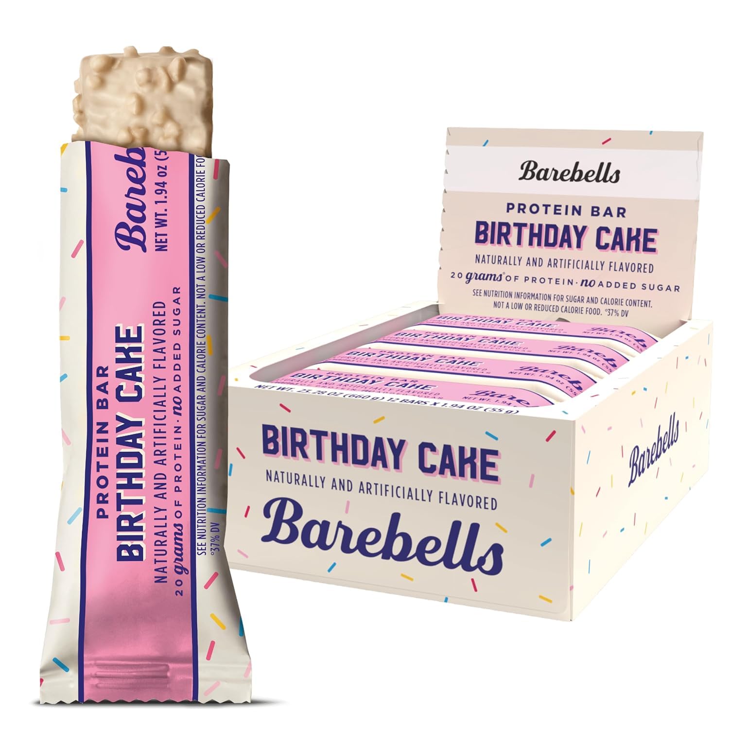 Barebells Protein Bar Birthday Cake 20g Protein 12 Bars
