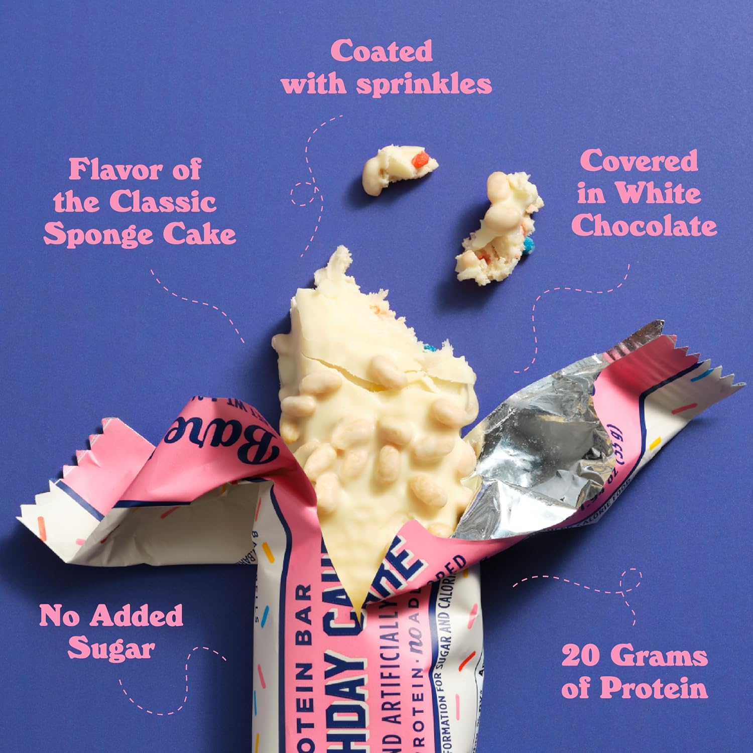 Barebells Protein Bar Birthday Cake 20g Protein 12 Bars