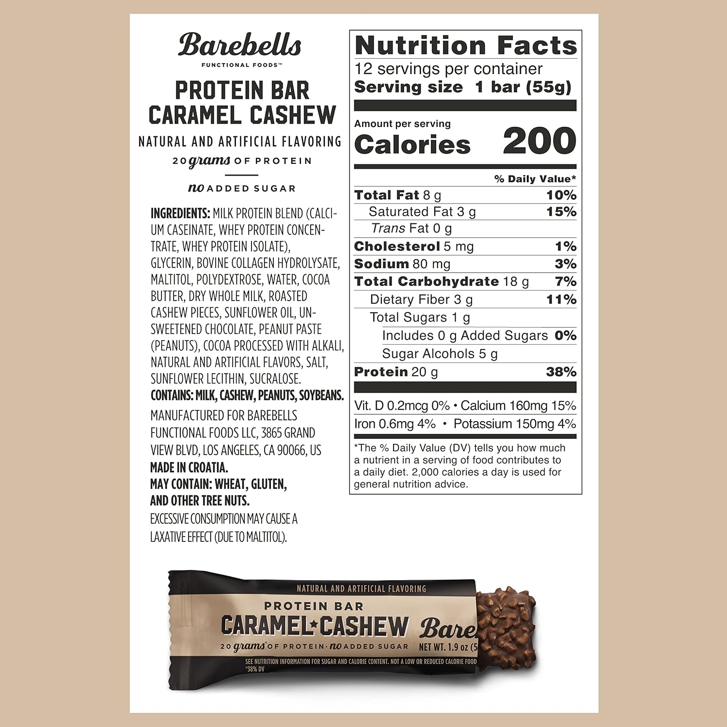 Barebells Protein Bar Variety Pack, Caramel Cashew & Cookies & Cream