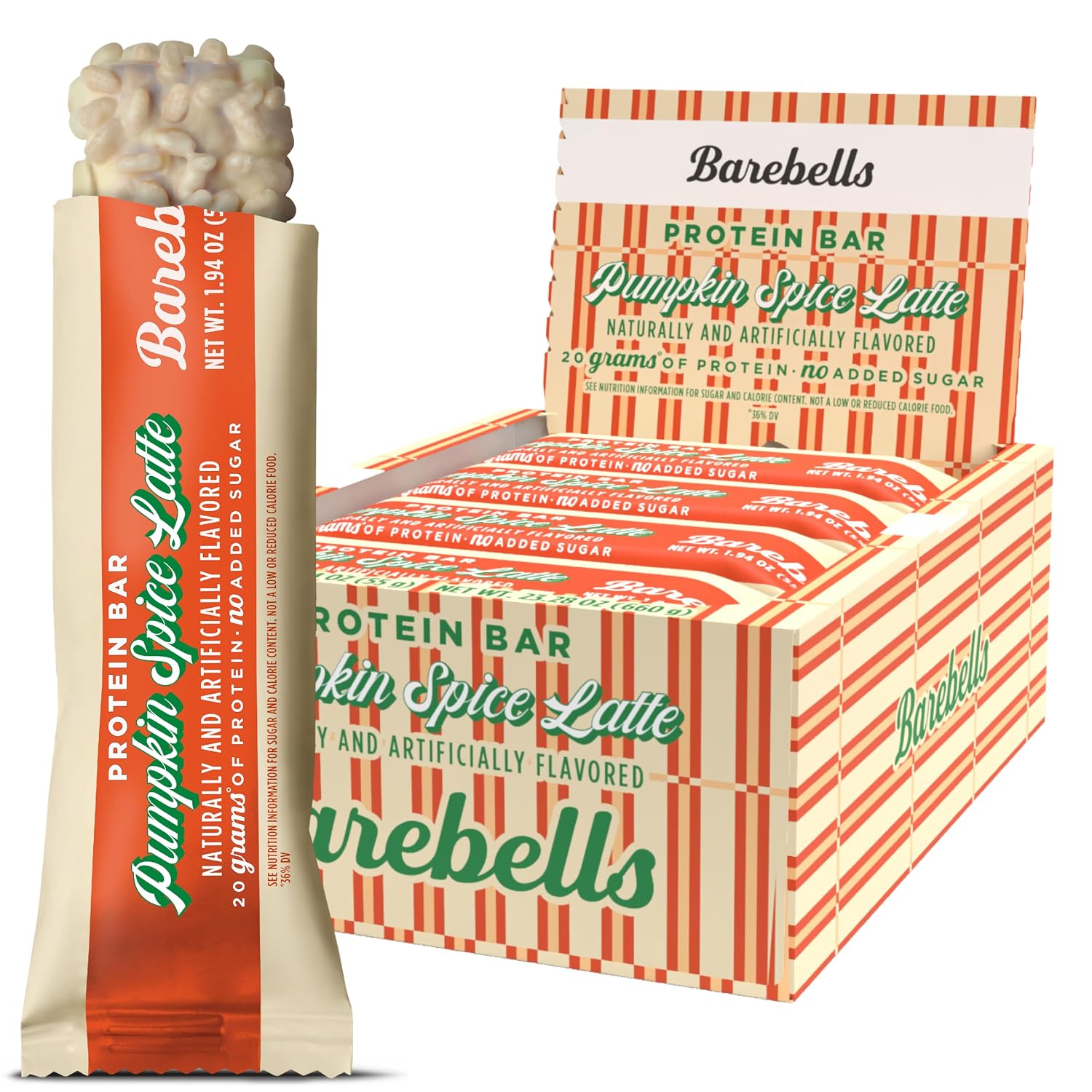 Barebells Pumpkin Spice Latte Protein Bars, 20g Protein, 55g Bars, 12-Pack